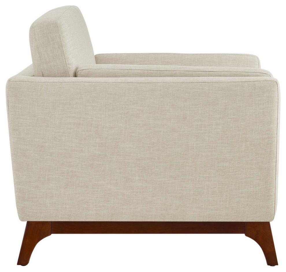 Hayden Beige Upholstered Fabric Armchair   Midcentury   Armchairs And Accent Chairs   by V.S.D Furniture  Houzz