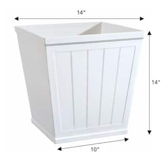 Vigoro 14.1 in. Eden Large White Resin Square Planter (14.1 in. L x 14.1 in. W x 14 in. H) HD1423D-089S