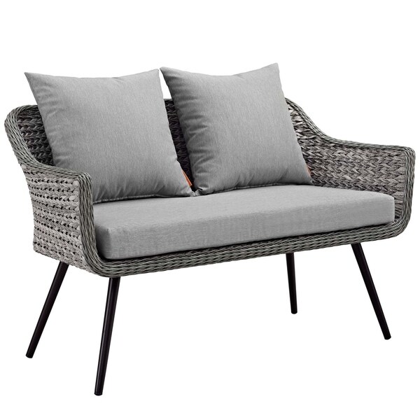 Endeavor 2 Piece Outdoor Patio Wicker Rattan Sectional Sofa Set