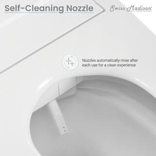 Swiss Madison Hugo Wall-Hung 1-piece 0.81.1 GPF Dual Flush Elongated Smart Toilet with Bidet Bundle in. Glossy White Seat Included SM-STK0805PS