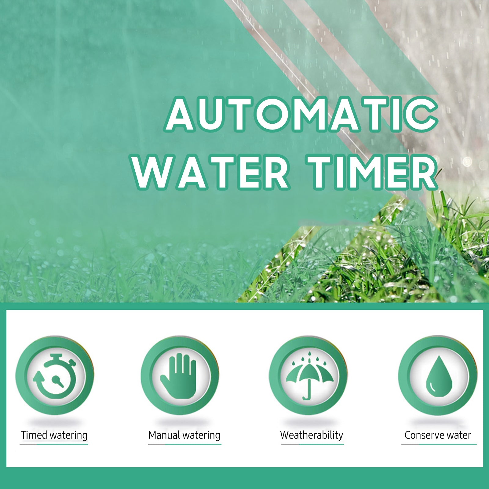 Sprinkler Timer Waterproof Automatic Water Timer Programmable Garden Irrigation System Controller With Rain Delay/Manual/Auto Watering For Lawn Yard 1 Outlet