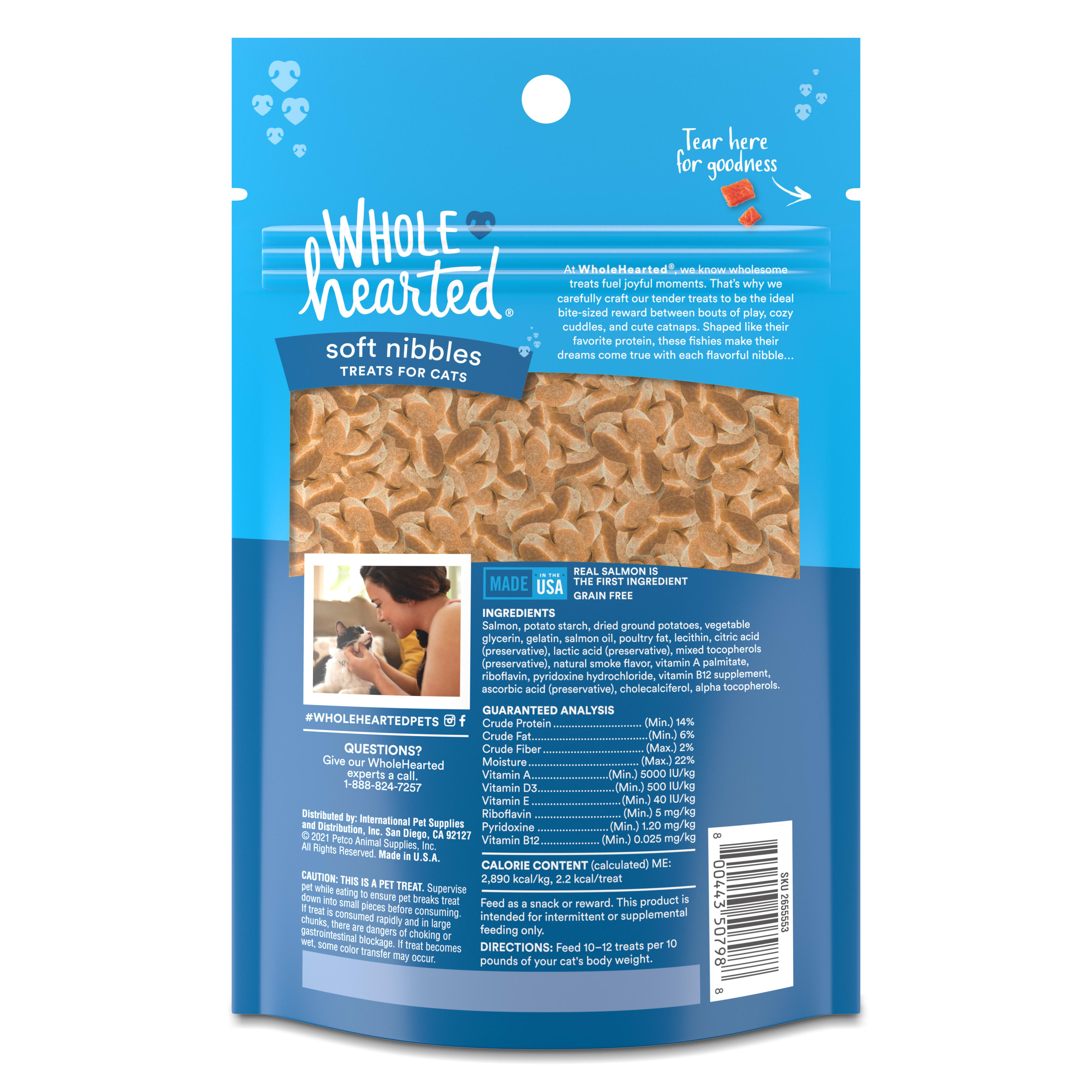 WholeHearted Savory  Tasty Soft Cat Treats - Salmon Recipe， 3 OZ