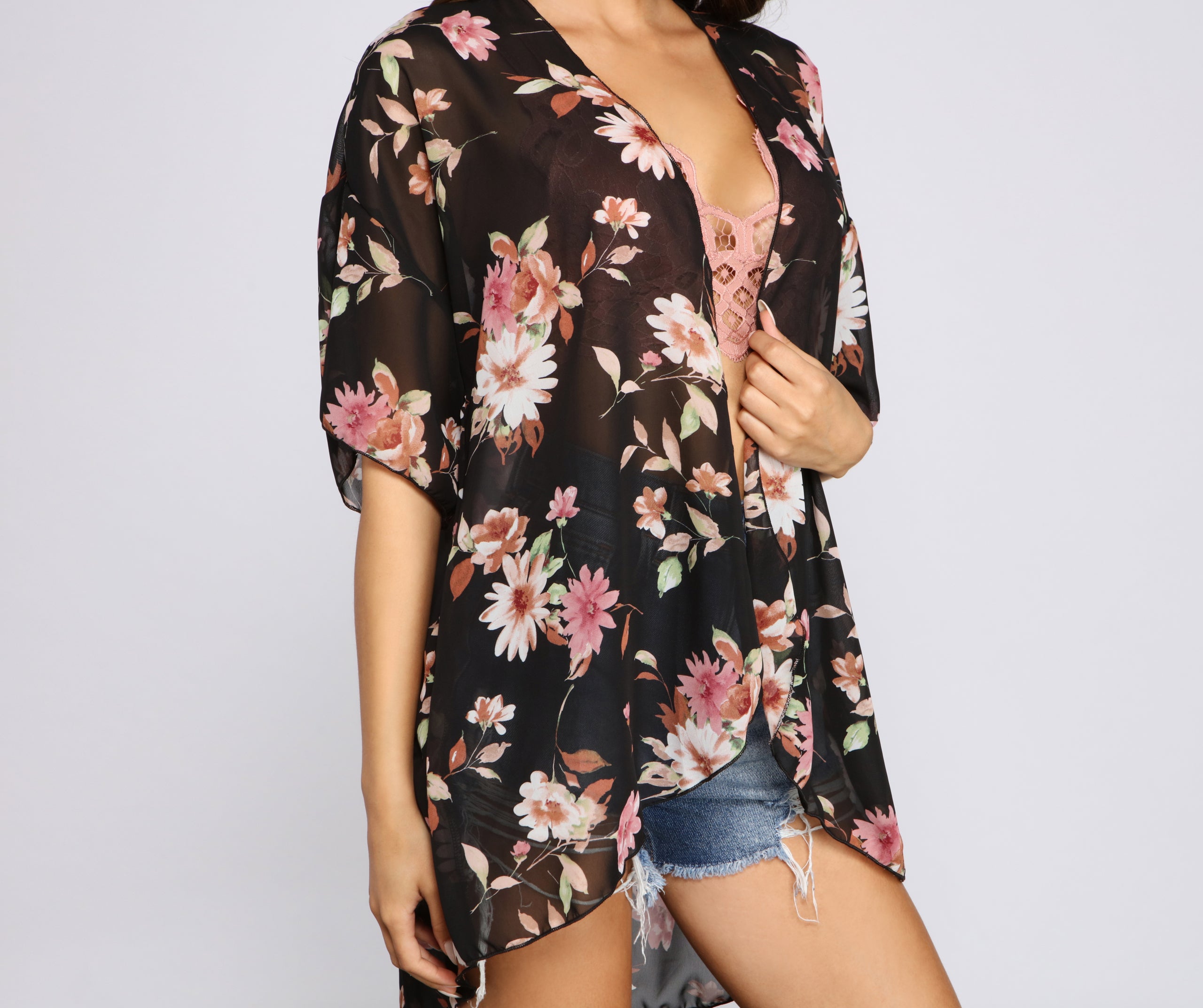 Floral Fashionista Chiffon Kimono