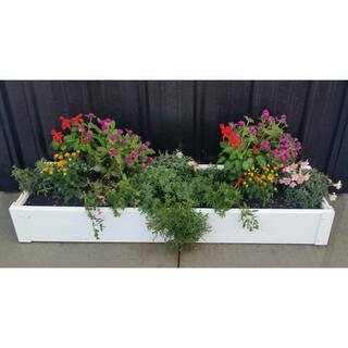 Handy Bed 12 in. x 48 in. x 6 in White Vinyl Raised Garden Bed HB-14TGW