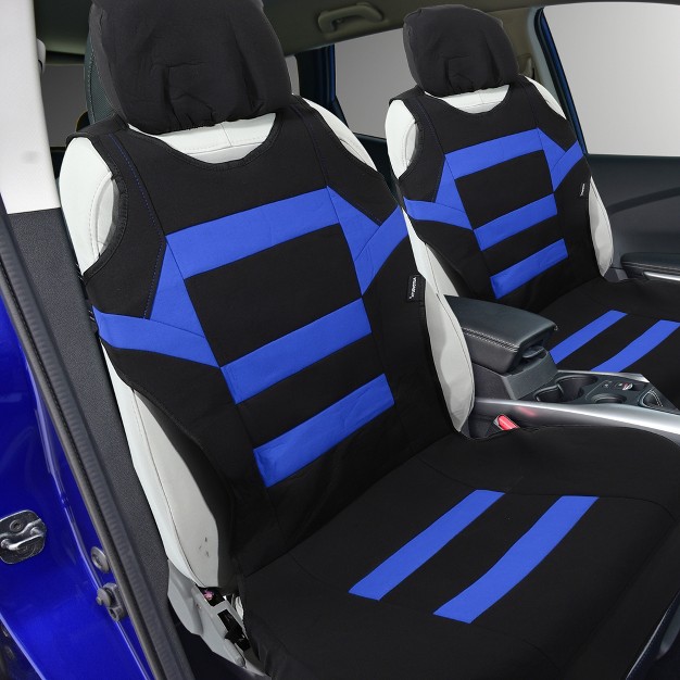 Unique Bargains Universal Front Car Seat Cushion Cover Blue 2pcs