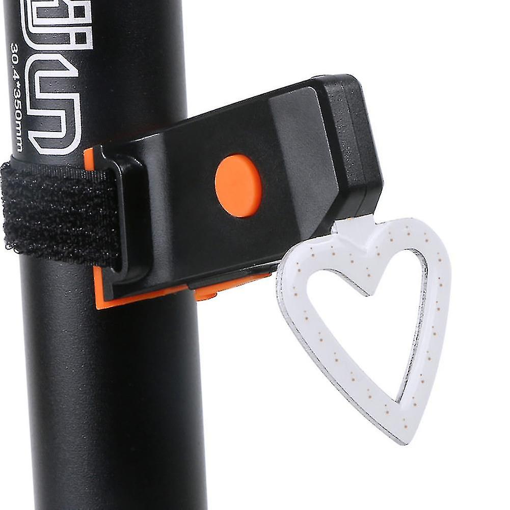 Creative High-brightness Led Seat Back Heart Round Shaped Safety Warning Bike Taillight Ip63 Waterproof 5 Modes Cycling Mountain Bike Tail Light