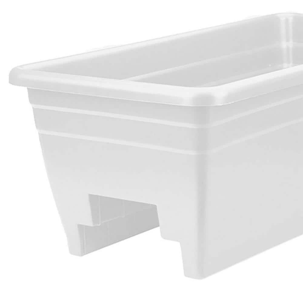 The HC Companies Durable 24 in. W Akro Deck Rail Box Plastic Planter and Plugs (2-Pack) 2 x SPX24DBOA10