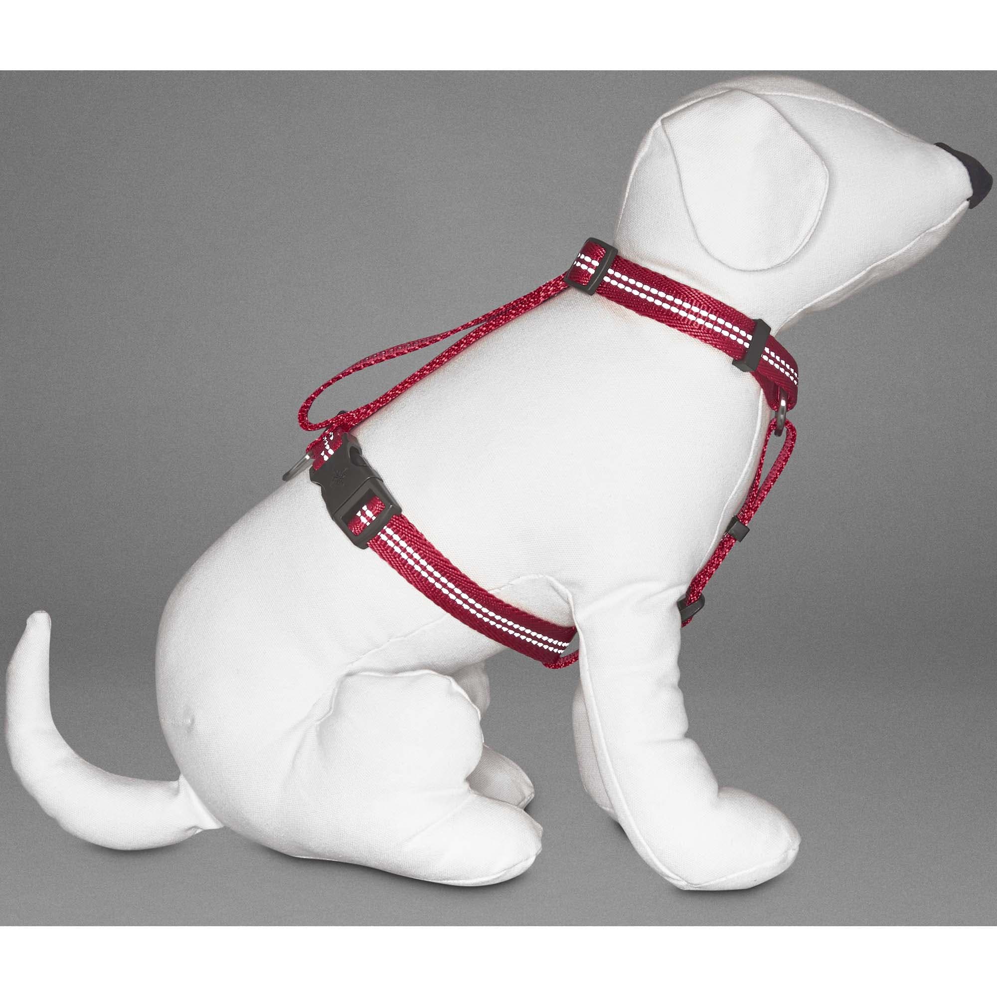 YOULY Reflective Adjustable Padded Red Dog Harness， Small