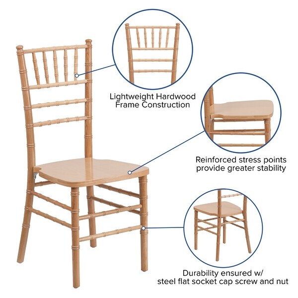 HERCULES Series Silver Wood Chiavari Chair