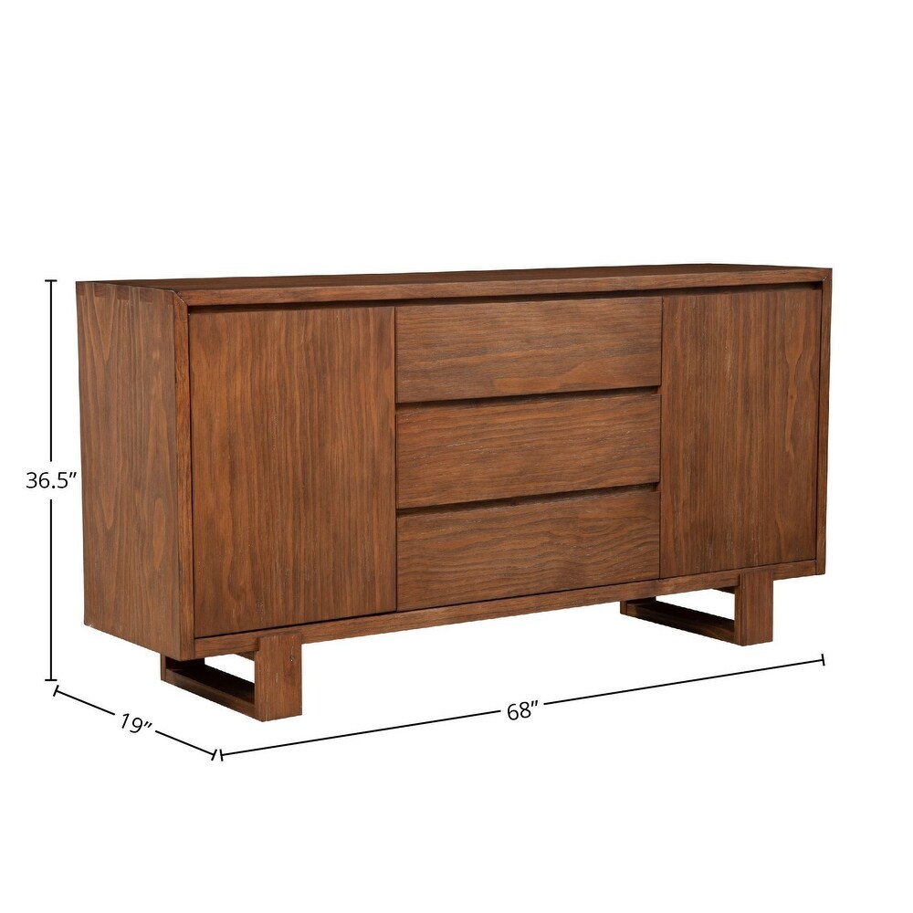 Alpine Furniture Ayala Wood Sideboard in Antique Cappuccino