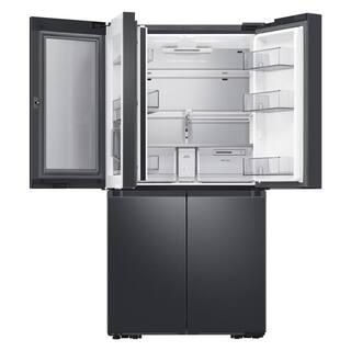  23 cu. ft 4-Door Family Hub French Door Smart Refrigerator in Fingerprint Resistant Black Stainless Steel Counter Depth RF23A9771SG