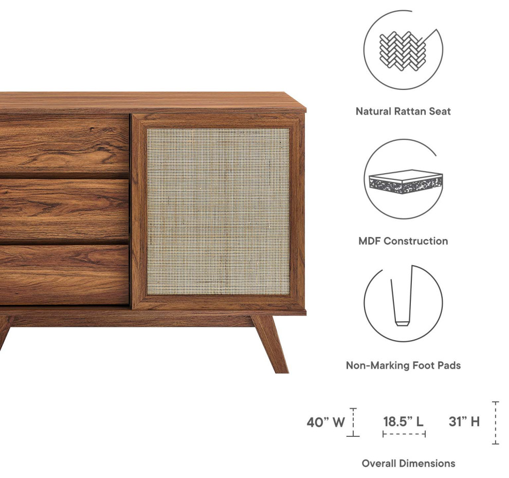 Soma 40 quotAccent Cabinet  Walnut   Tropical   Accent Chests And Cabinets   by Homesquare  Houzz