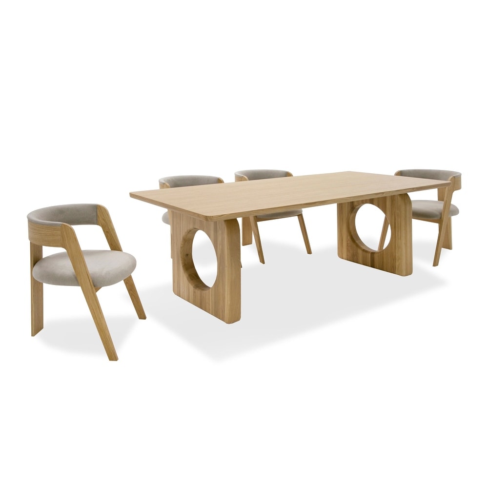 Modrest Washington   Modern Natural Oak Rectangular Dining Table