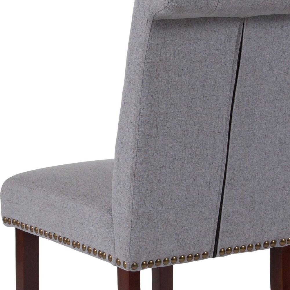 Button tufted Wood Parsons Chair