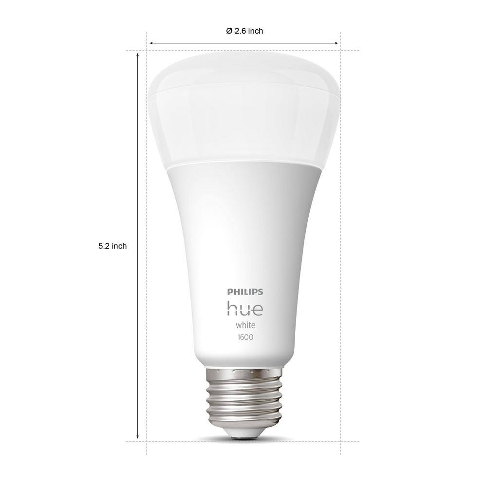 Philips Hue 100-Watt Equivalent A21 Smart LED Soft White (2700K) Light Bulb with Bluetooth (1-Pack) 580845