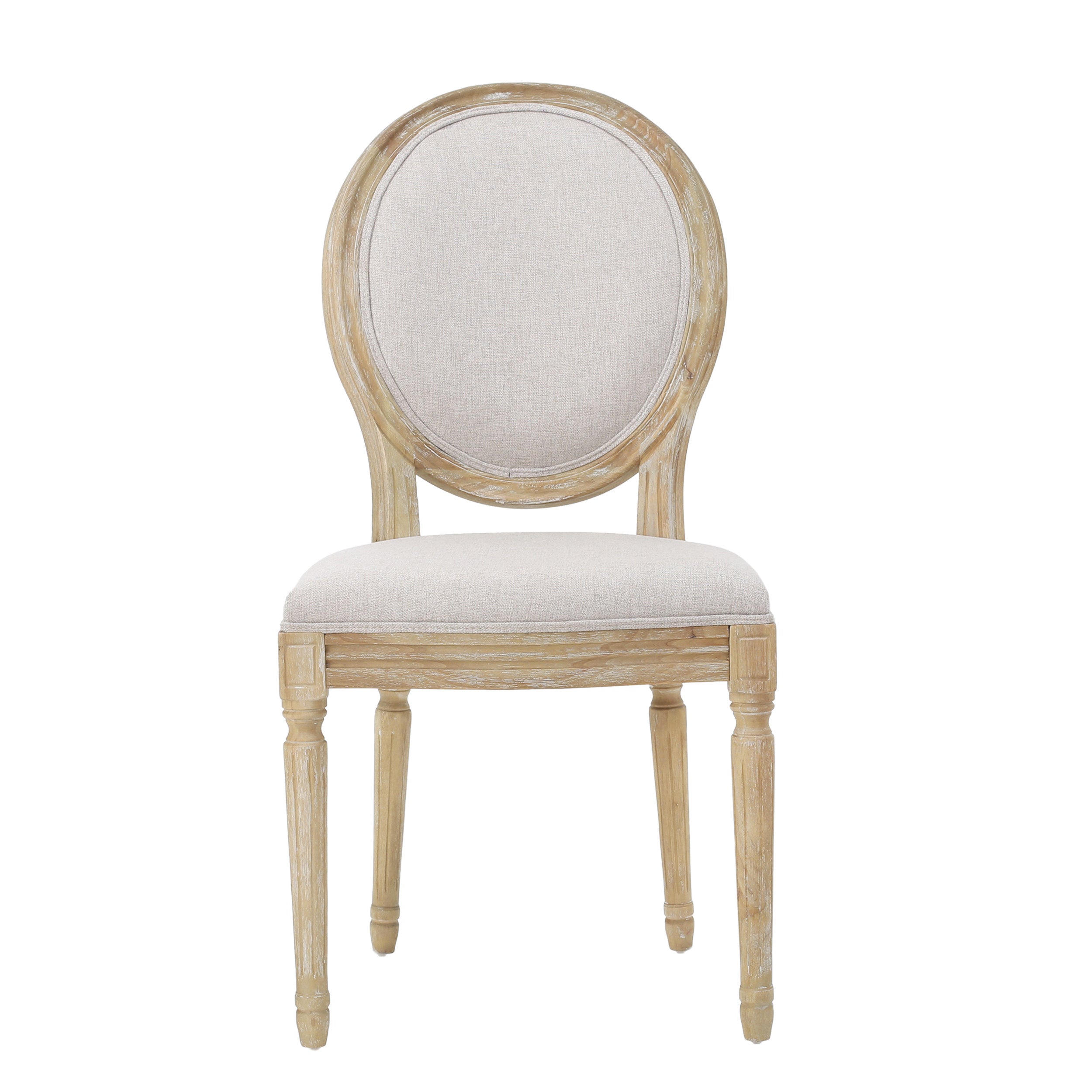 Phinnaeus French Country Fabric Dining Chairs (Set of 2)