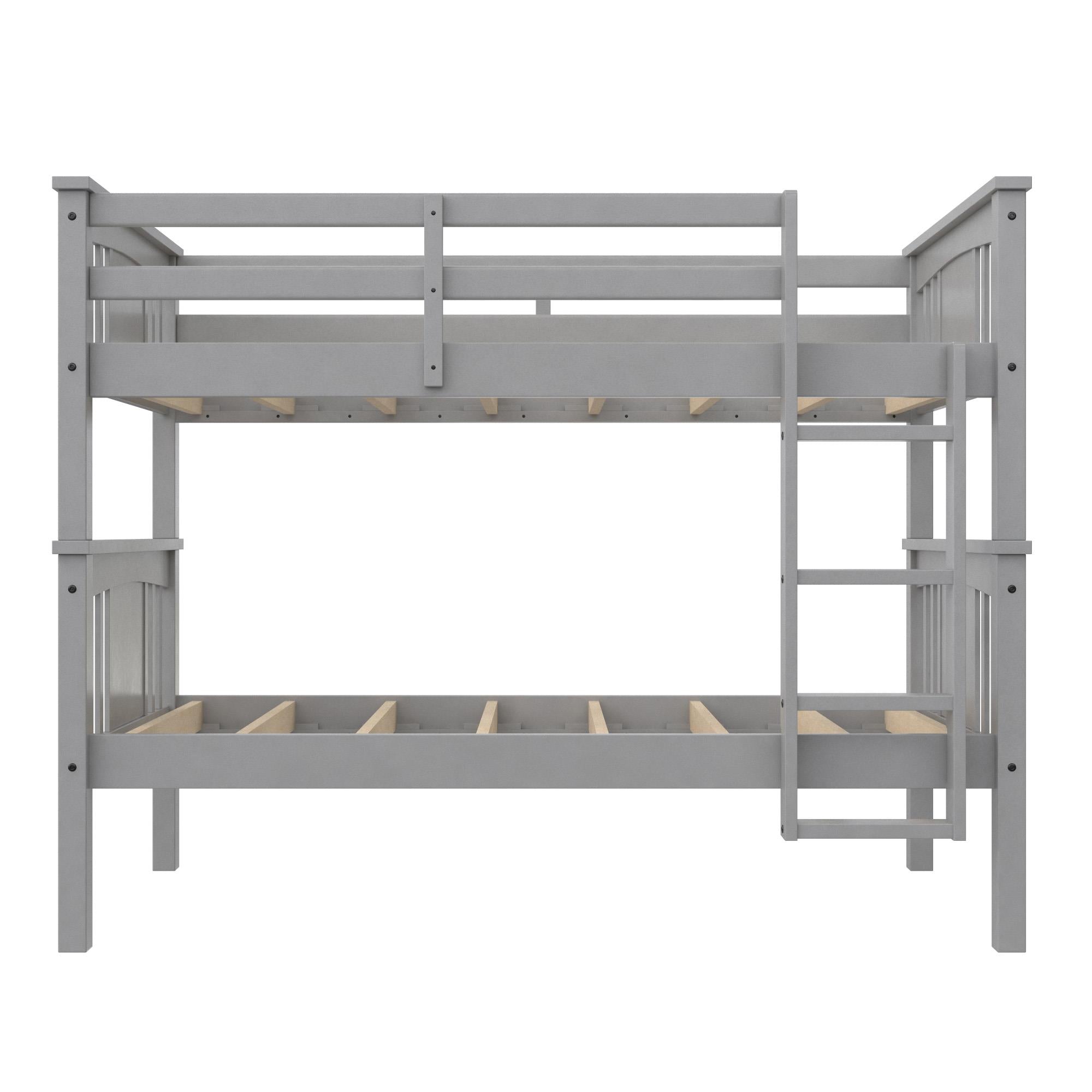 Better Homes and Gardens Flynn Twin Size Bunk Bed for Kids, Gray