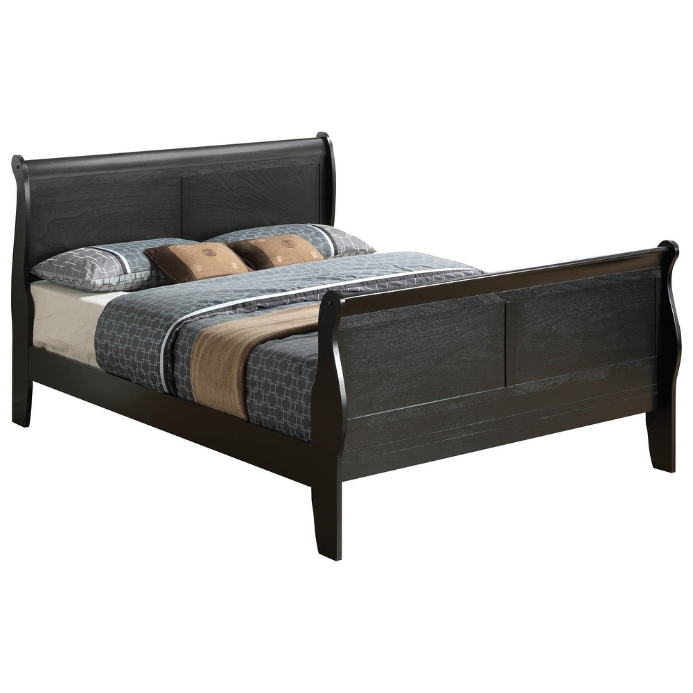 Louis Philippe Full Sleigh Bed with High Footboard