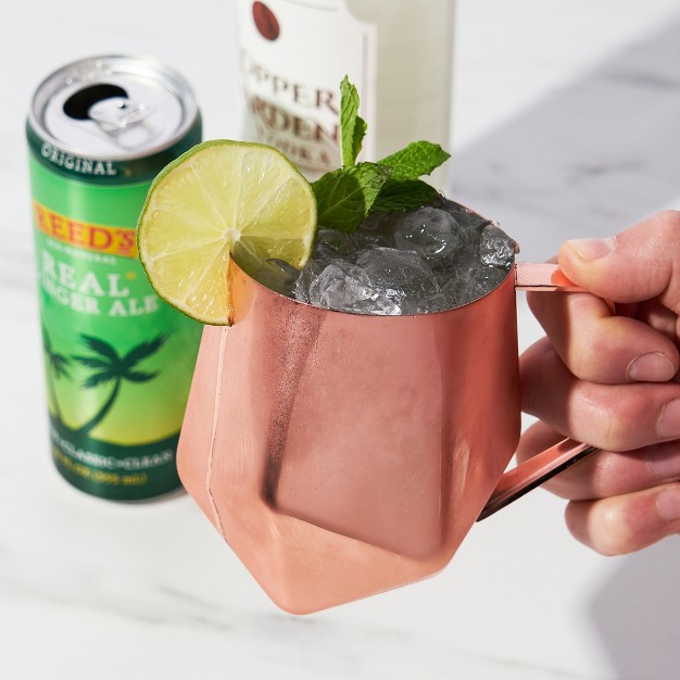 Viski Faceted Moscow Mule Mug Stainless Steel Copper Plating Holds 18 Oz Cocktail Drinkware