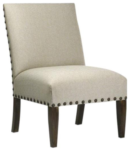 Side Chair Linen Hardwood Maple   Transitional   Dining Chairs   by EuroLuxHome  Houzz