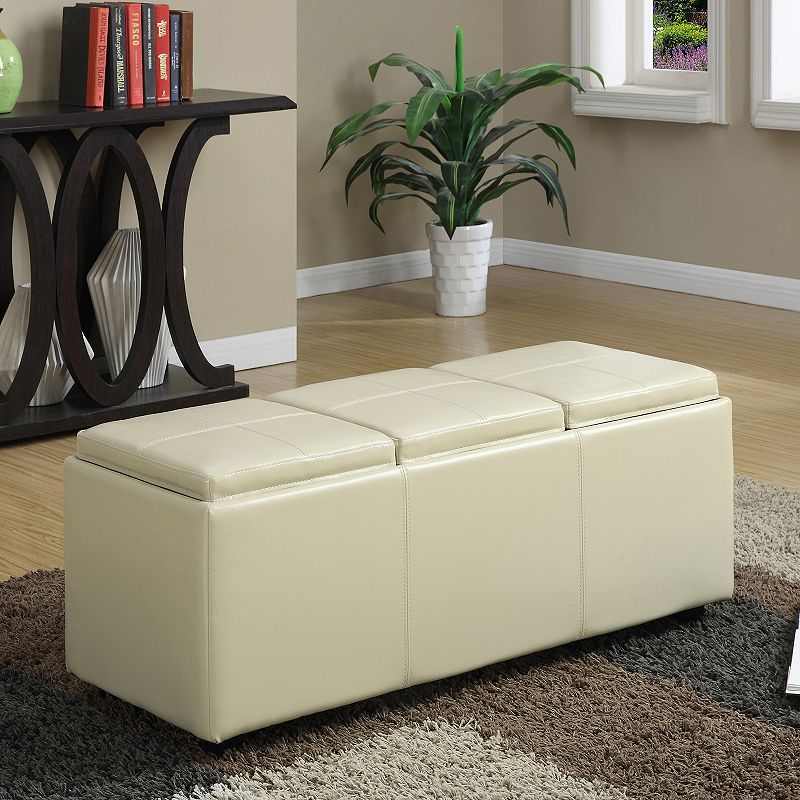 Simpli Home Avalon Rectangular Storage Ottoman