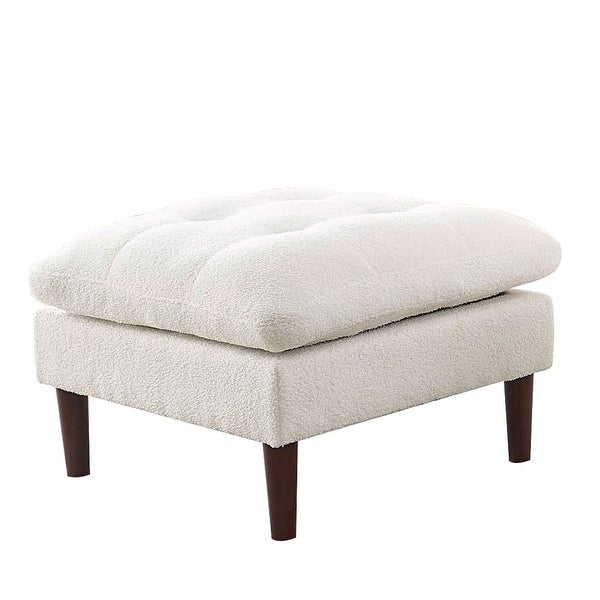 Modern Fabric Tufted Living Room Chair Armchair with Solid Wood Legs - 32