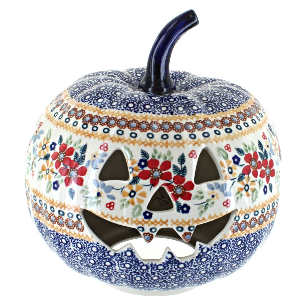 Blue Rose Polish Pottery L022 Manufaktura Large Pumpkin