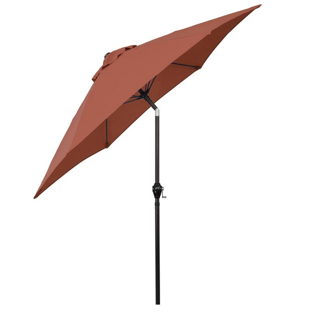 9 x27 X 9 x27 Aluminum Market Patio Umbrella With Crank Lift And Push Button Tilt Brick Astella