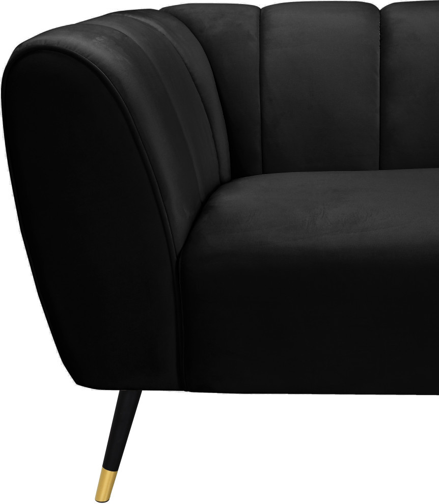 Beaumont Velvet Upholstered Chair   Midcentury   Armchairs And Accent Chairs   by Meridian Furniture  Houzz