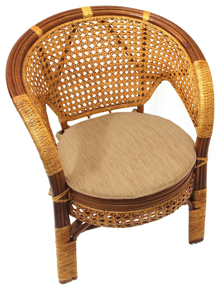 Set of 4 Pelangi Dining Armchairs Handmade Rattan Wicker Furniture Colonial   Tropical   Dining Chairs   by RattanUSA  Houzz