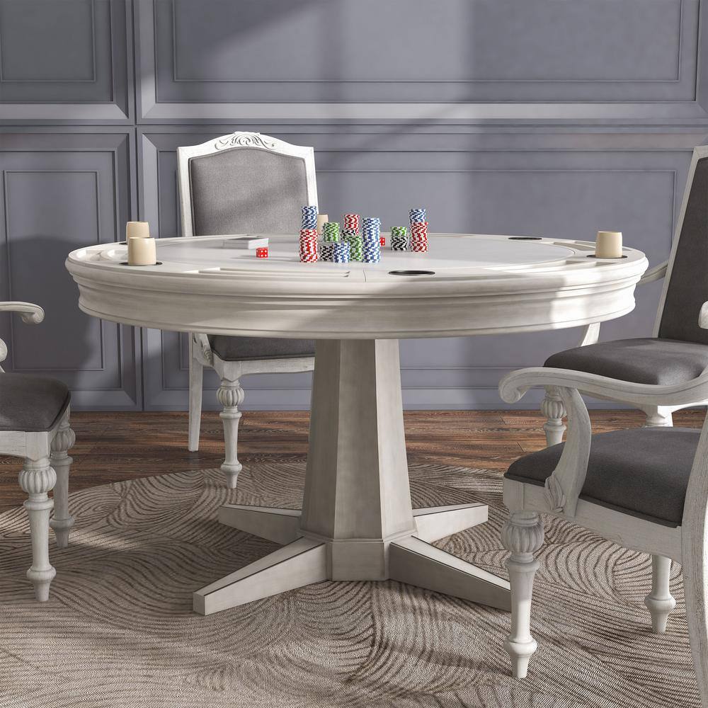 Furniture of America Sephus Poker Game Table in White IDF-GM357WH-RT