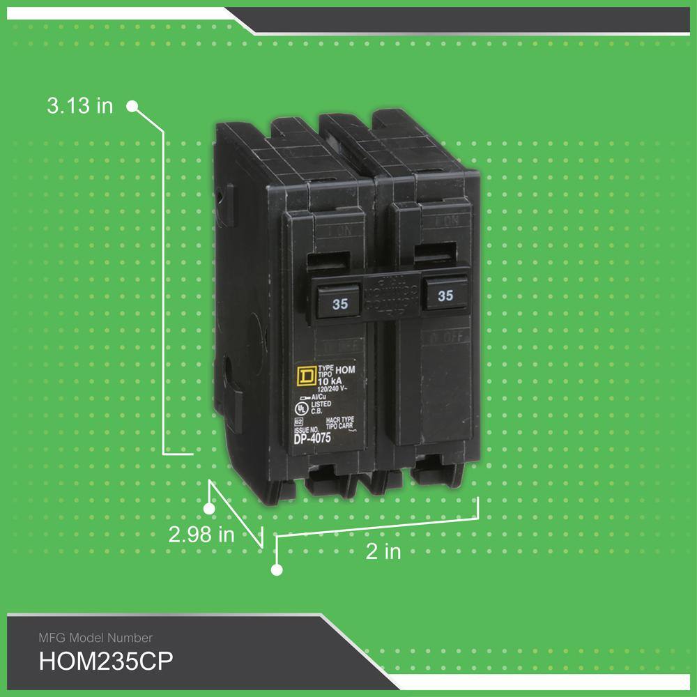 Square D Homeline 35 Amp 2-Pole Circuit Breaker HOM235CP