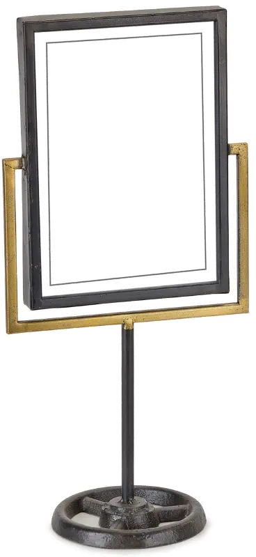 Black and Gold Vertical Picture Frame on Stand