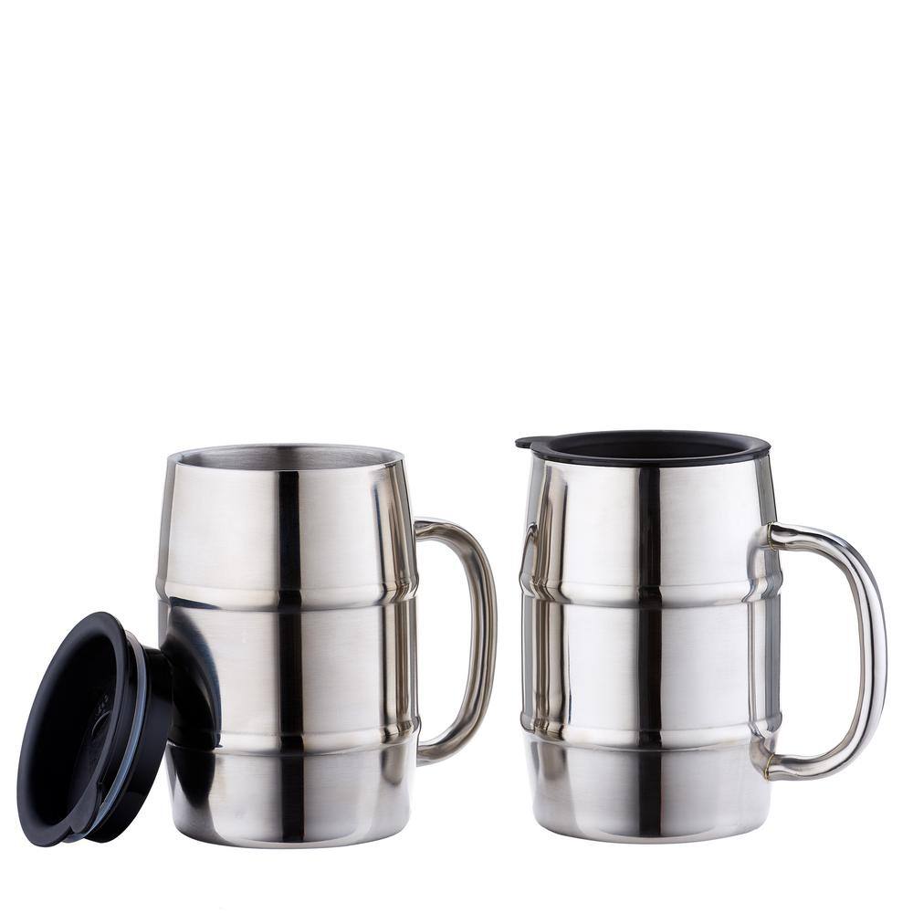 Old Dutch 16 oz. KeepKool Stainless Steel Mugs with Lids (Set of 2) 2480