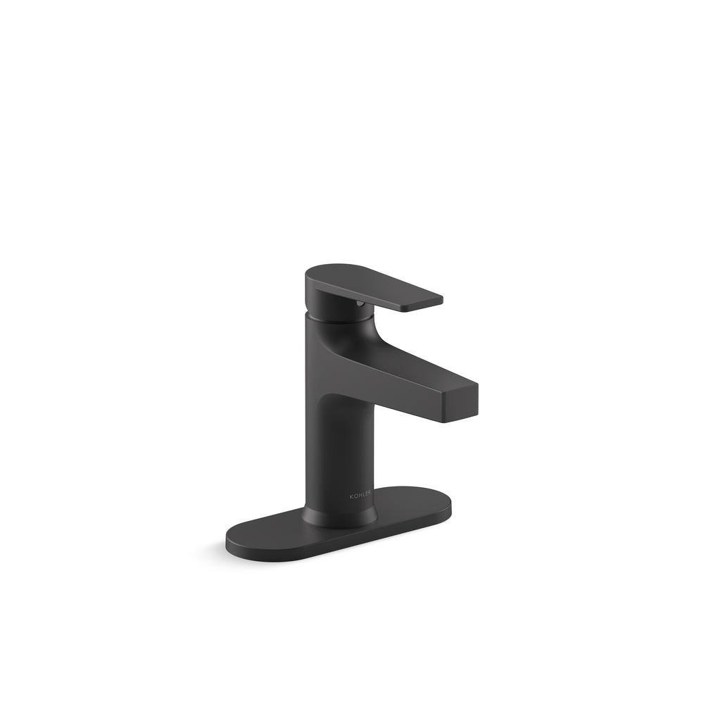 KOHLER Taut Single Handle Single Hole Bathroom Faucet in Matte Black 74021-4-BL