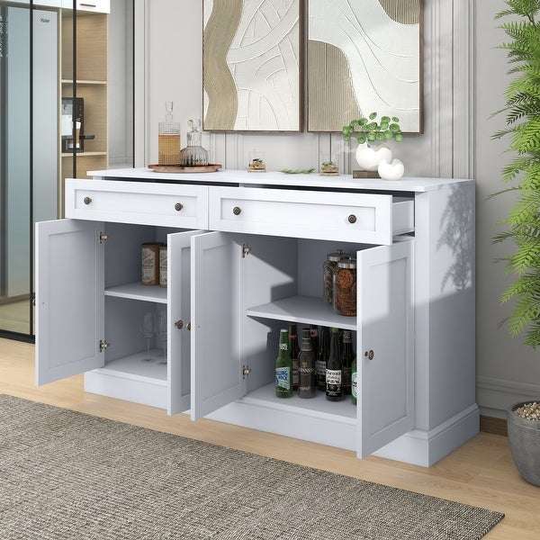 Dining Room Living Room Sideboard Buffet Cabinet with 2 Drawers and 4 Doors