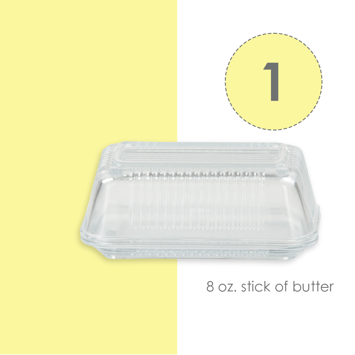 Home Basics Glass Butter Dish