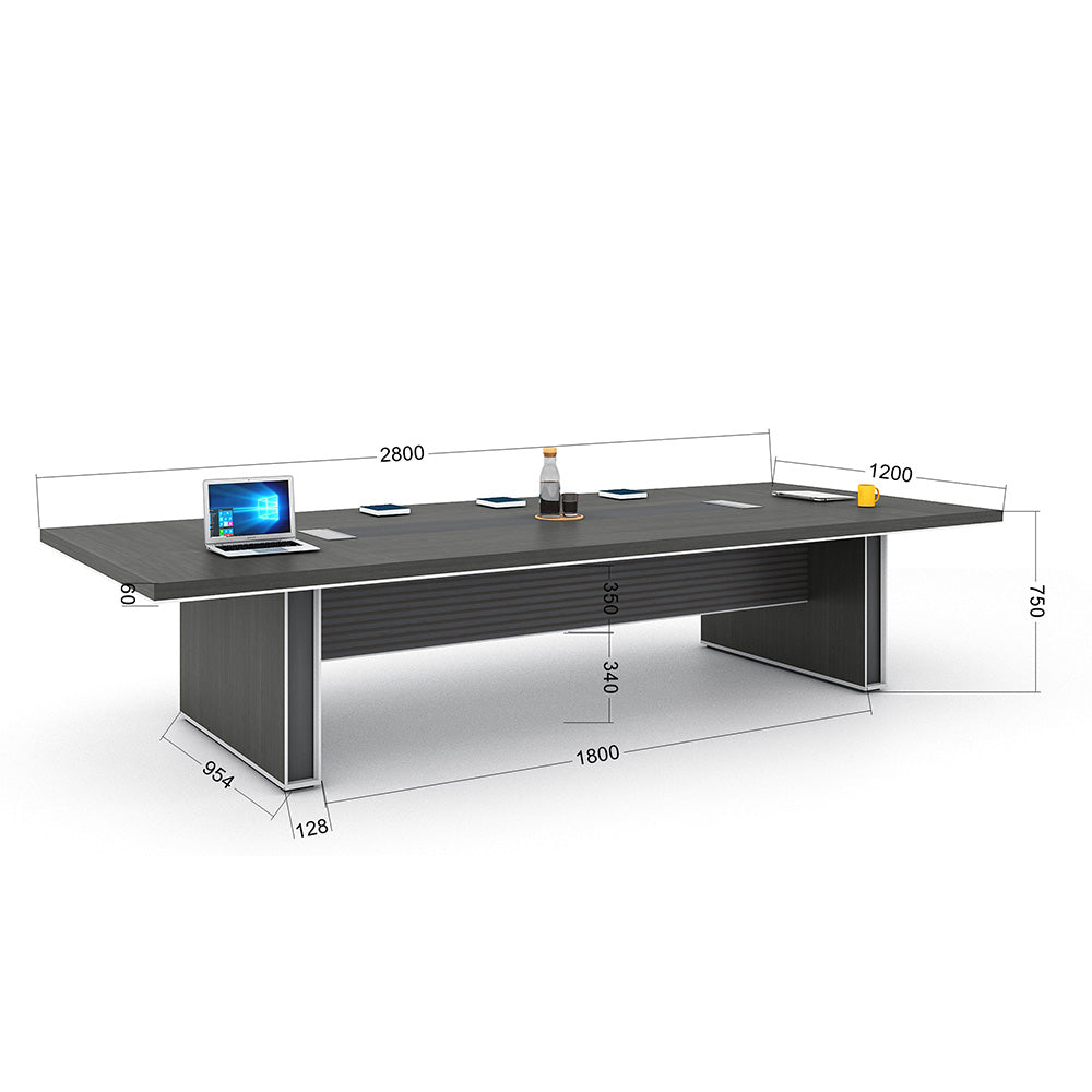 MATEES Boardroom Table 2.8M - Grey/ Brown