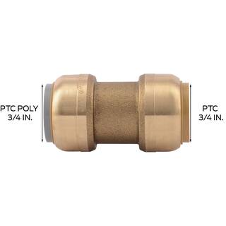 SharkBite 34 in. Push-to-Connect Brass Polybutylene Conversion Coupling Fitting U4016LFA