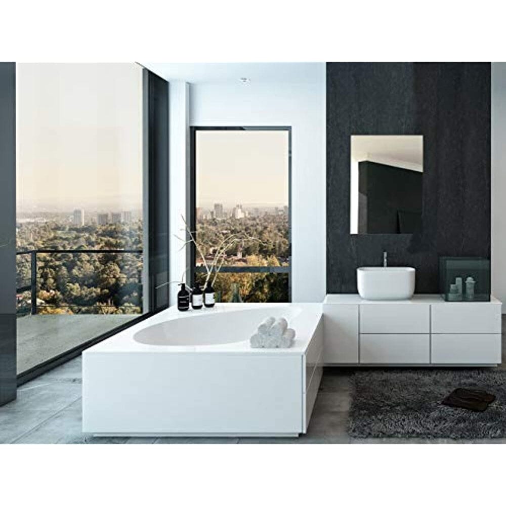 Contemporary Brushed Metal Wall Mirror  (22