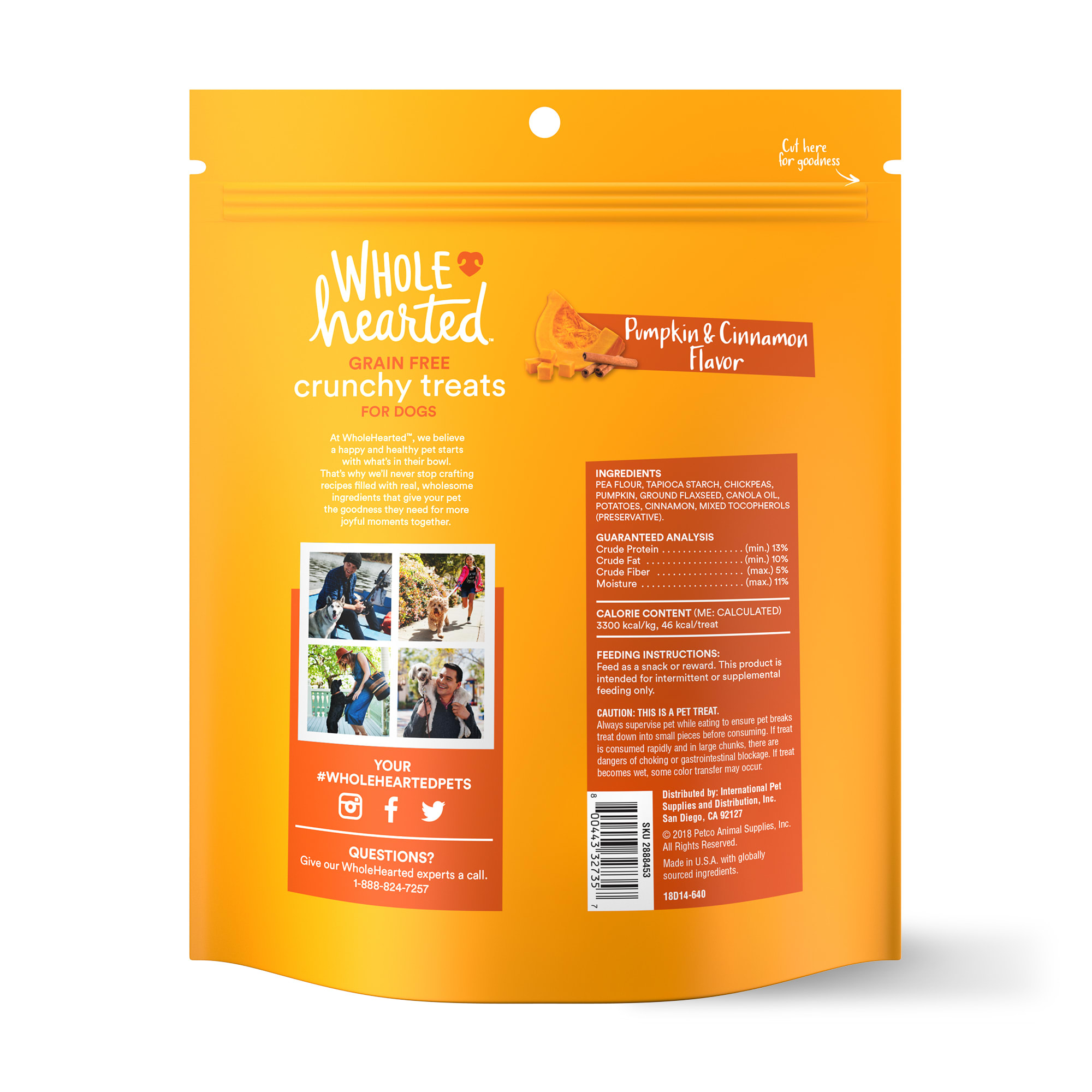 WholeHearted Grain Free Pumpkin Biscuit Dog Treats， 20 oz.