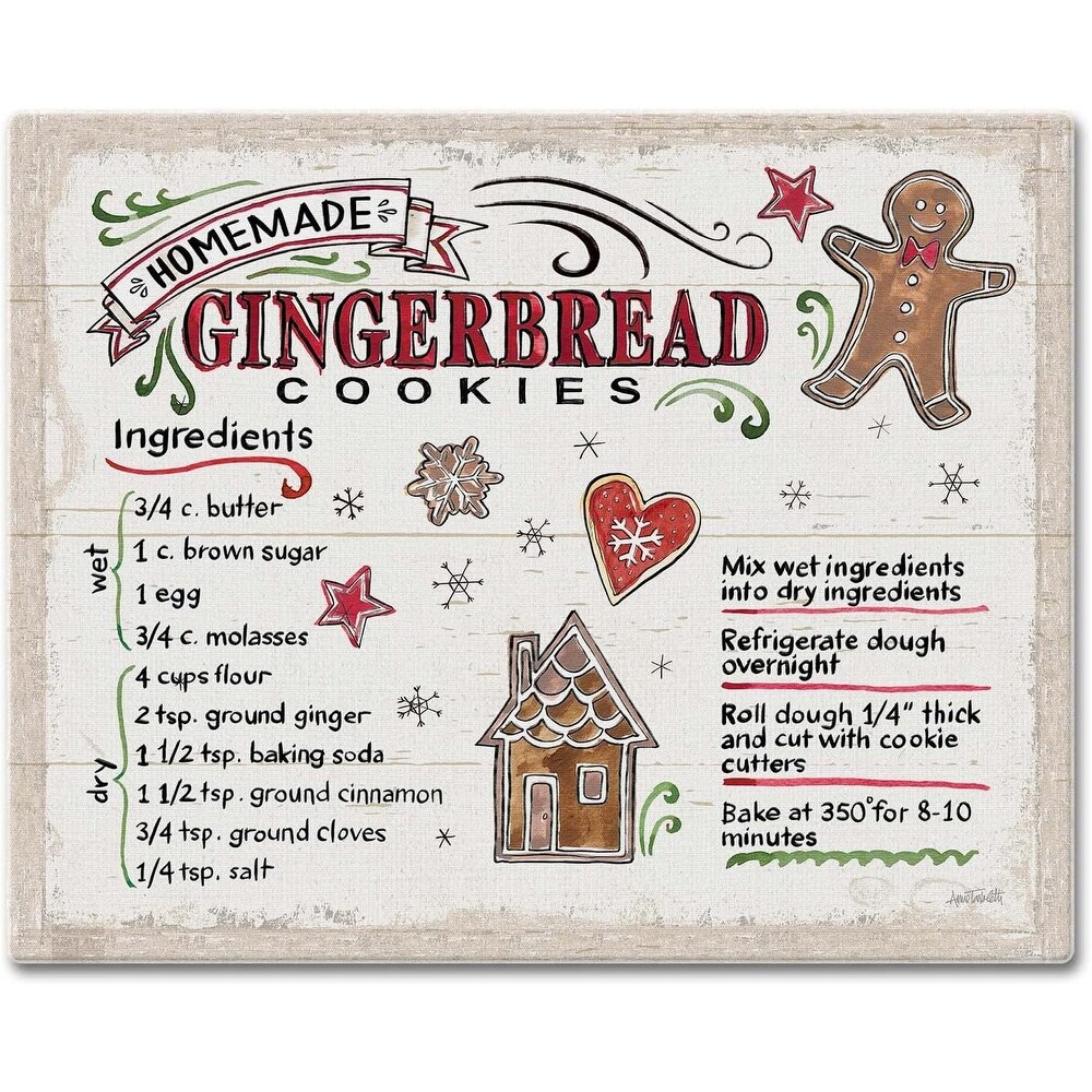 CounterArt Holiday Treats Decorative 3mm Heat Tolerant Tempered Glass Cutting Board 15\
