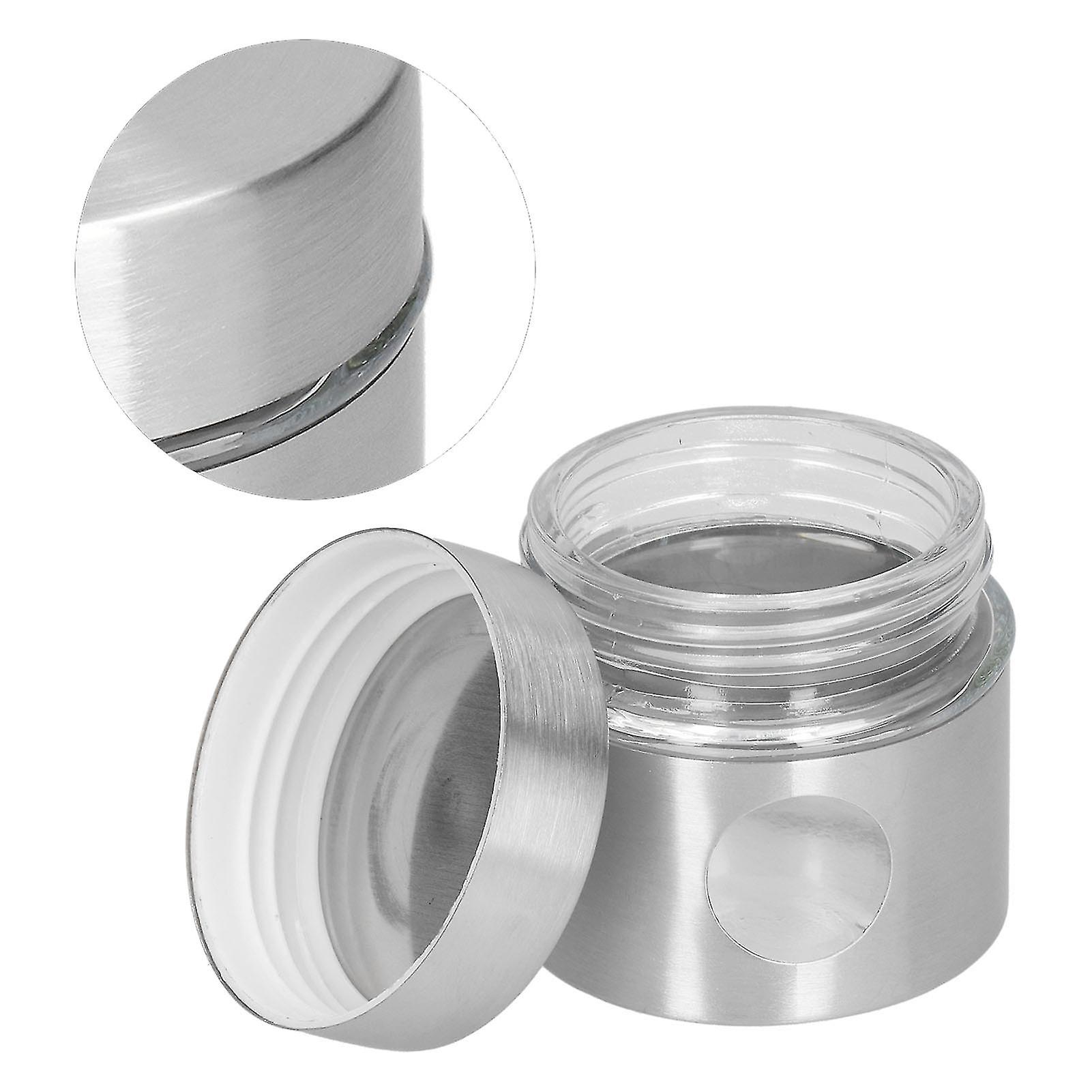 Mini Tea Storage Cans Portable Stainless Steel Coffee Powder Preservation Cans for Home KitchenSilver