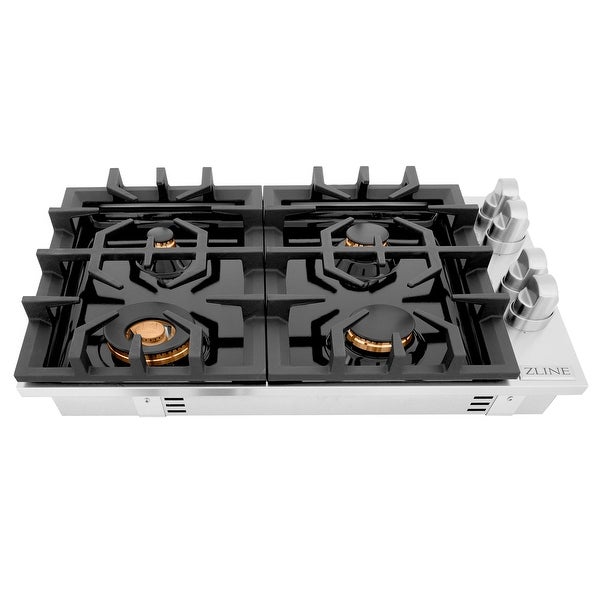 ZLINE Dropin Gas Stovetop with Gas Brass Burners