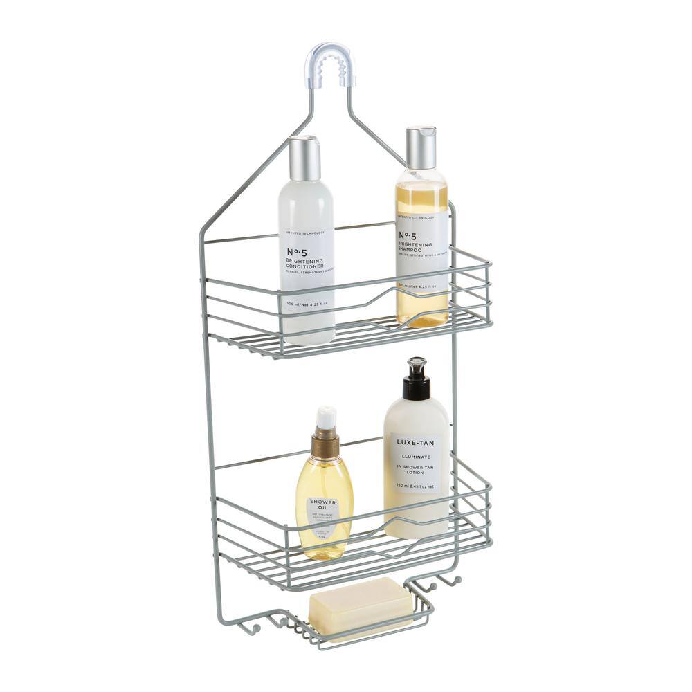 Bath Bliss 2 Tier Aztec Shower Caddy in Grey 10015-GREY