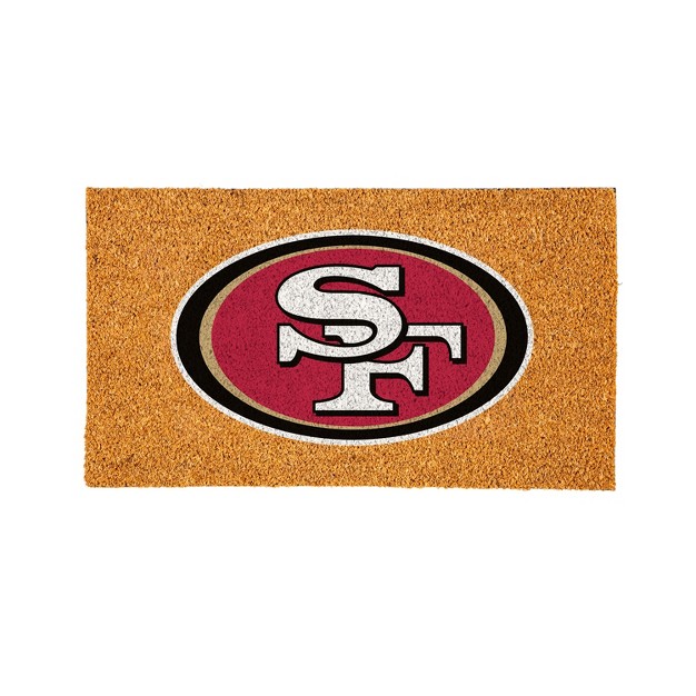 Evergreennflsan Francisco 49ers Logo Natural Coir 28 X 16 Inches Indoor Outdoor Doormat