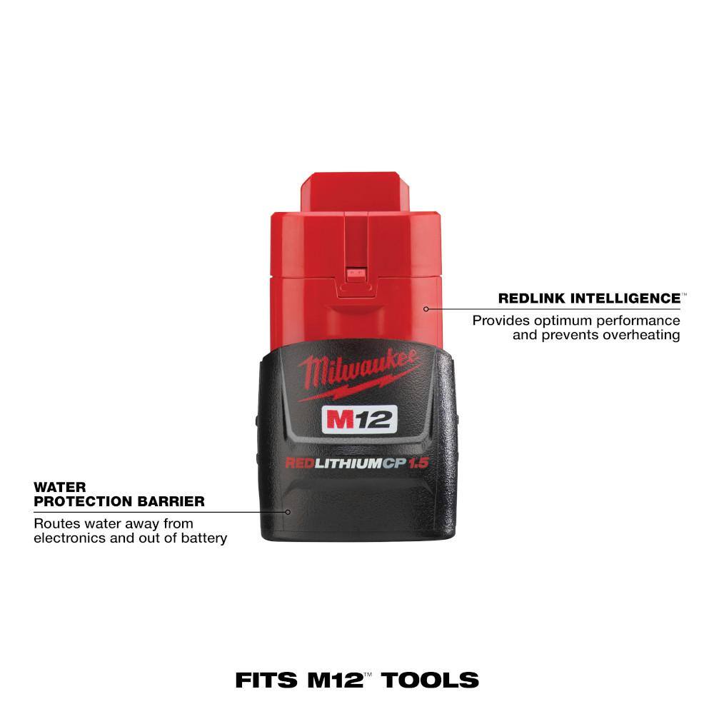 MW M12 12V Lithium-Ion Cordless Hackzall Reciprocating Saw Kit with M12 14 in. Hex Impact Driver 2420-21-2462-20