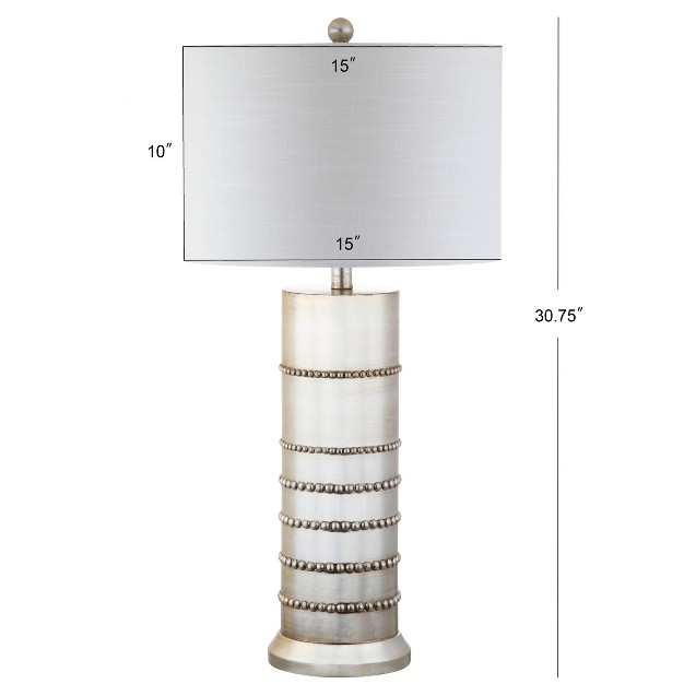 Evelyn Resin Table Lamp includes Led Light Bulb Silver Jonathan Y