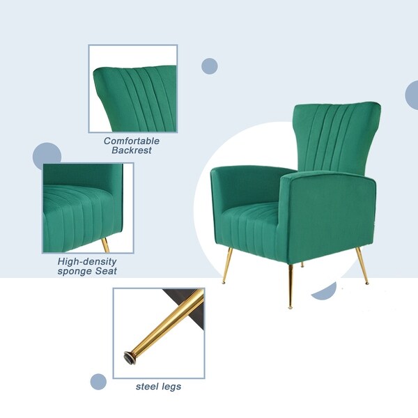 Wingback Velvet Accent Chair Arm Chair