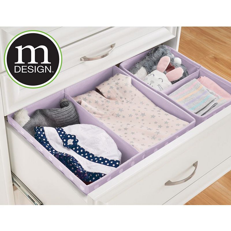 mDesign Fabric Nursery/Playroom Drawer Divider Organizer Bins， 6 Pack